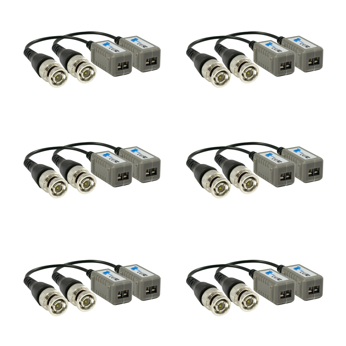 1 channel passive video balun 2000ft. contains 6 pairs 12 pcs